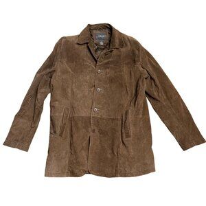 Cezani Men's Jacket Sz XL Brown Suede Leather Coat Outdoor Winter Vintage 80s